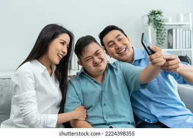 Family celebrating together