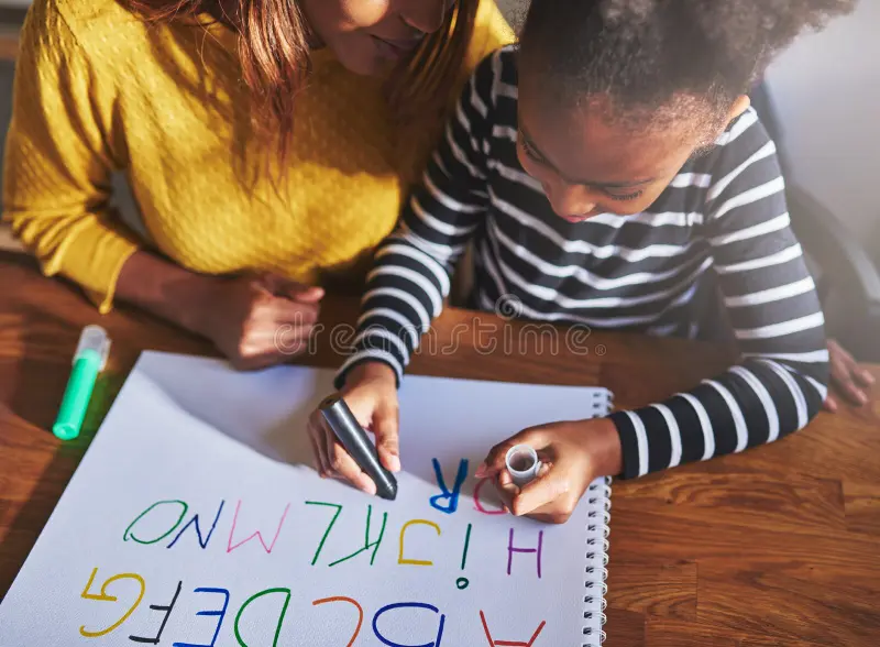 Kids doing an activity together